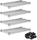 14"x24" Chrome Wire Shelf 4-Pack, Kitchen Pantry & Garage Storage Rack Add-On Shelving Unit by Zedfire
