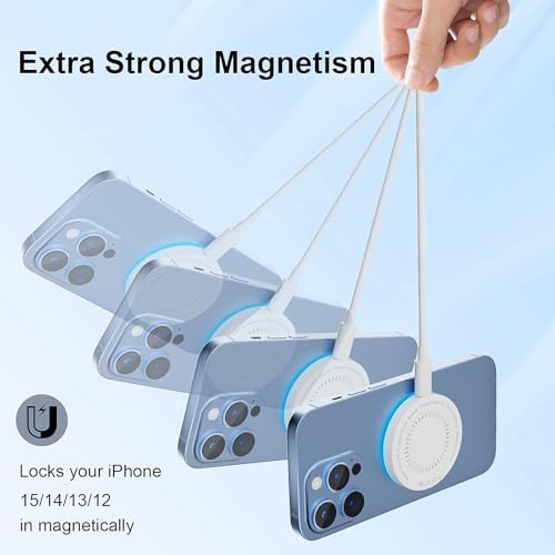 MagSafe Charger 15W Magnetic Wireless Charger Fast Charging Pad Compatible with iPhone 17/16/15/14/13/12 Series & AirPods 4/3/2/Pro Magnetic MagSafe Charging Pad with Dual Ports - Image 5
