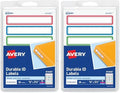 Avery(R) Durable Labels for Kids' Gear, 5/8" x 3-1/2", Assorted Border Colors, Water-Resistant, 35 Rectangle Labels Total (Pack of 2) by Avery