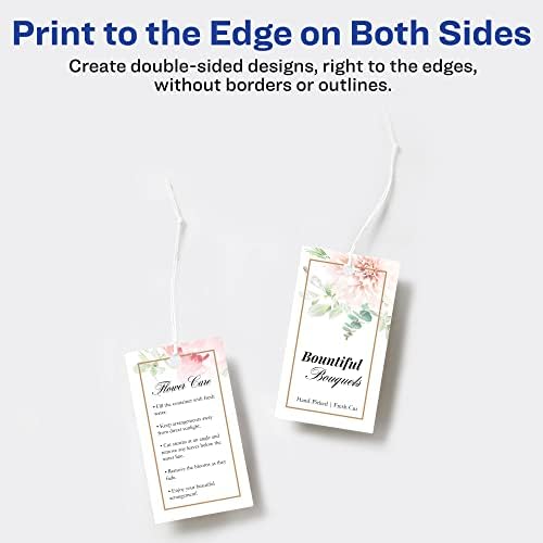 Avery Rectangle Tags, Sure Feed Technology, 2" x 3.5", Matte White, Strings Included, 80 Total, Print-to-the-Edge, Laser/Inkjet Printable (80514) - Image 6