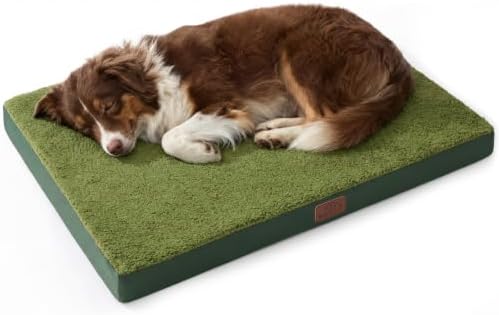 Bedsure Washable Dog Beds Large Sized Dog with Comfy Sherpa, 36" Dark Green by Unknown