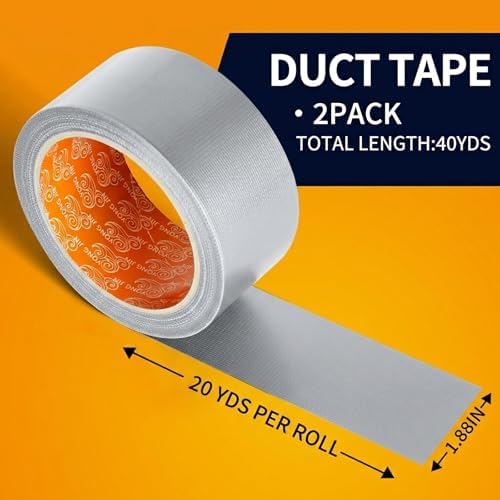 YONGJIN Silver Duct Tape Waterproof, 2 Pack, 2 Inch x 40 Yards Total - Image 2