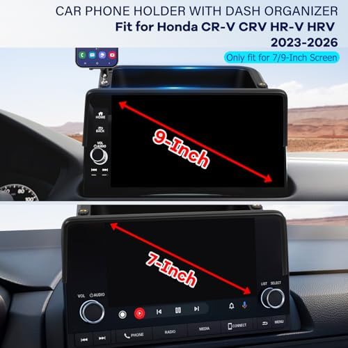 Car Phone Holder Fit for Honda CR-V HR-V 2023 2024 2025 2026 w/Dash Tray Storge Box Organizer-Cell Phone Mount for CRV HRV Accessories 7/9 inch Touch Screen 360 Degree Rotation - Image 2