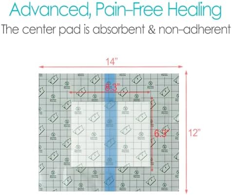 Waterproof Shower Protector Large Cover Shields for PICC Central Line Peritoneal Dialysis Chest Port Feeding Tube PD Catheter Accessories Bandages with Non-Stick Center Pad 12"x14"(Pack of 14) - Image 4