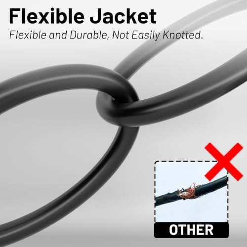 Vockjour 3 FT 3 Pack 14 Gauge Low Profile Flat Plug Extension Cord Black - Image 6