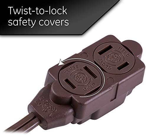GE 3-Outlet Extension Cord with Multiple Outlets 6 Ft Power Strip 2 Prong - Image 3