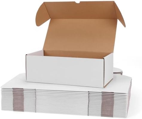 WIFTREY 12x6x4 White Shipping Boxes Set of 20, Small Corrugated Cardboard Mailer Box 12 x 6 x 4 for Packaging Small Business by WIFTREY