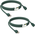 EP 6 FT Outdoor Extension Cord, 16/3 SJTW Heavy Duty Green 2PK, ETL Listed by ENERGYPRO