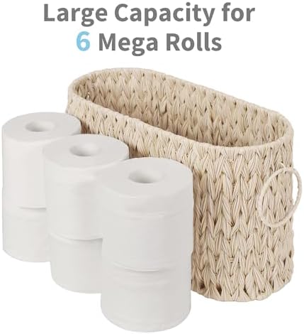 GRANNY SAYS Slim Toilet Paper Storage, Wicker Basket for Bathroom Storage - Image 5