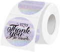 3 Inch Holographic Thermal Labels,Round Thermal Printer Labels,Waterproof Thermal Printer Stickers for DIY Logo Design,Name Tag,QR Code,Thanks Card 150 Labels/Roll (Purple dots) by Unknown