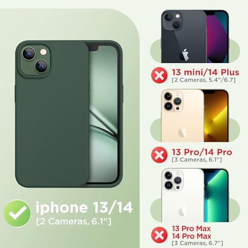GolbinBox Magnetic for iPhone 13/14 Case, Silicone Cover, Dark Green - Image 2
