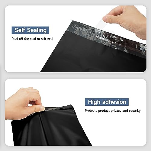 KKBESTPACK Black Poly Mailers, Shipping Bags, 12" x 15.5" 200pcs (Pack of 5) - Image 4