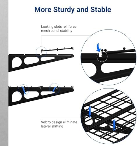 FLEXIMOUNTS 4-Pack 2x4ft Wall Shelf Garage Storage Rack Wall Mounted, Black - Image 4