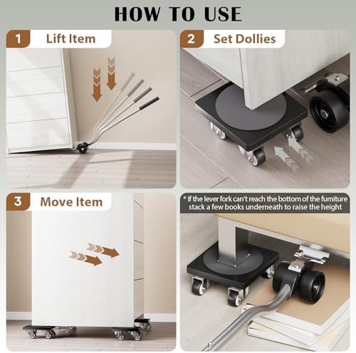 ONEON Furniture Mover with Wheels & Aux. Lifter-Standard Dolly - Image 4
