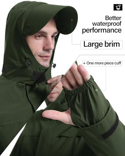 iCreek Rain Suit Waterproof Breathable Lightweight 2-Piece Rain Gear Unisex - Image 4
