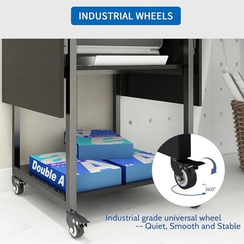 PUNCIA 3-Tier Movable Heat Press Table Foldable Stand with Workbench - Image 5
