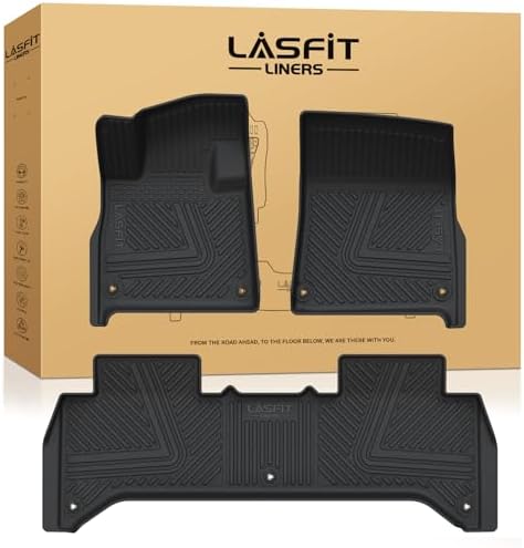 LASFIT Floor Mats for Rivian R1T 2025-2026, Front & Rear, Custom Fit by LASFIT