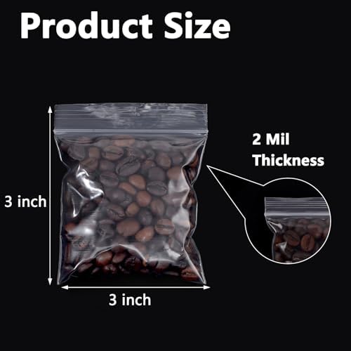 500 PCS 3" x 3" Small Plastic Bags 2 Mil Mini Clear Plastic Poly Bag - Image 2