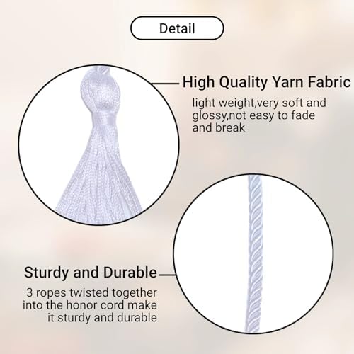 Graduation Honor Cords, 68" Long (White) - Image 3
