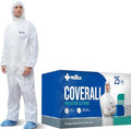 Medtecs Hazmat Suits - 6 Sizes Options - Disposable Coveralls Suit, Medical Protective Coverall PPE Hazmat Suits by MedtecsGroup