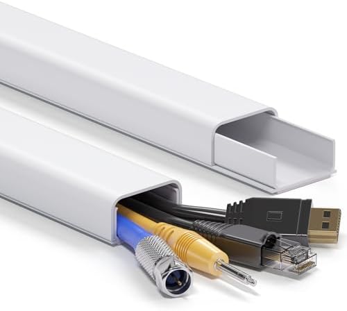 ZhiYo 66" Cord Covers for Wires on Wall, White Cord Hider, 1.2" W x 0.7" H - Image 6