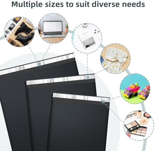 Famagic 60 Pack Black Poly Mailers Variety Pack, 10x13&12x15.5&14.5x19 - Image 5