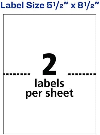 Avery Printable Shipping Labels, 5.5" x 8.5" Customizable Stickers, White, 200 Blank Mailing Labels, Great for Mailing, Shipping, Organizing, and More (8426) One Size (Pack of 5) - Image 6