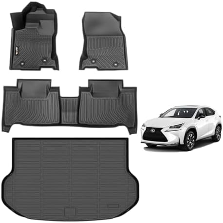 AIPOIL® Custom Fit TPE Floor & Cargo Liners for 2015-2021 Lexus NX/NX300/NX300h/NX200t, All-Weather Waterproof Stain-Resistant Durable Raised Edge Car Liners by AIPOIL