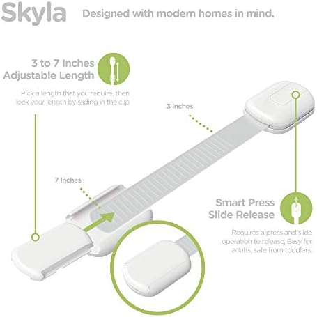 SKYLA HOMES Child Safety Cabinet Locks, White, 16 Pack - Image 4
