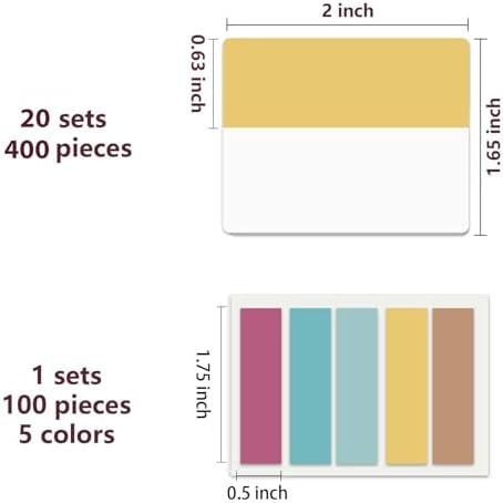 ELII 500 PCS Sticky Index Tabs 2 Inch Book Tabs,Clear Sticky Notes - Image 3