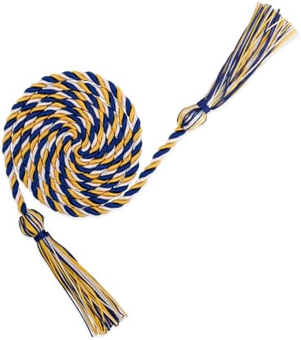 Honor Cords Blue Gold White Graduation Cords Honors Cord for Graduation Ropes Grad Accessories 67" Long Braided Cord for Party Decorations Bachelor Gown by FFNMU