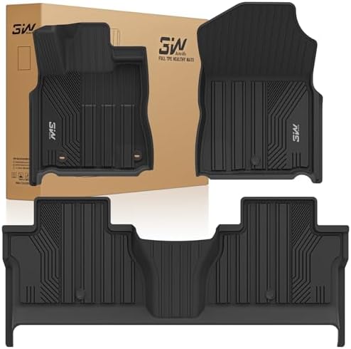 3W Floor Mats for Toyota Tundra 2014-2021 CrewMax Cab, TPE All Weather by 3W