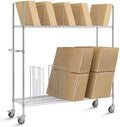 BBTO Carton Cart, Portable Steel Cardboard Organizer Carton Storage Rack with Wheels and Dividers for Art Storage Rack Home Supermarket Warehouse Commercial by BBTO