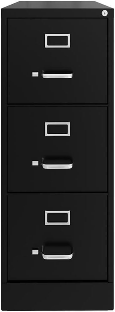 UrbanPro 3 Drawers 40.19" Vertical Black Metal Filing Cabinet Lockable - Image 4