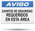 TRADESAFE Spanish Safety Shoes Required Sign, Aluminum PPE Safety Signs by TRADESAFE
