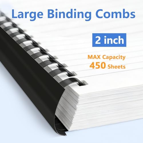 HOUYEE 10 Pack 2 Inch Plastic Binding Combs,19 Rings, 450 Sheets Capacity - Image 4
