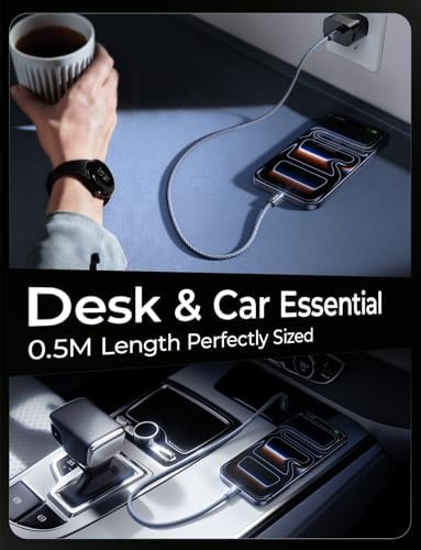 LISEN 240W Short USB C to USB C Cable (1.5FT/ 2 Pack/Midnight) - Image 2