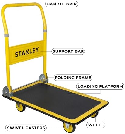 Stanley Steel Platform Truck-150KG, Yellow, SXWTD-PC527 - Image 3