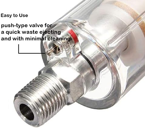 beduan Water Oil Separator Filter, 1/4" NPT Male and Female Thread Spray Gun Filters Air Compressor Fitting Compressed Orange（Pack of 2） - Image 3