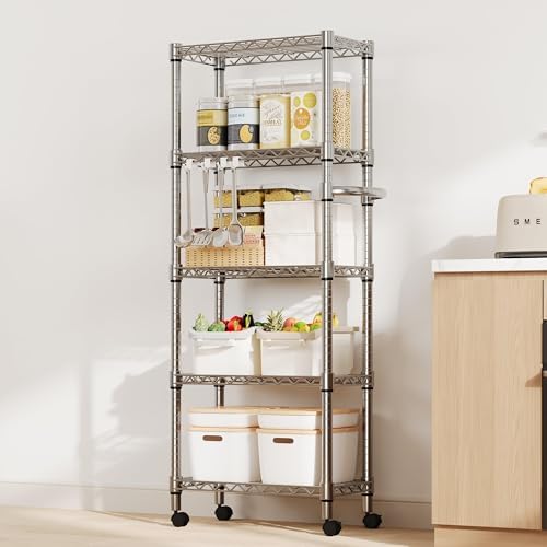 Garvee 61" H Storage Shelves with Wheels 1100LBS Rolling Metal Wire Rack - Image 2