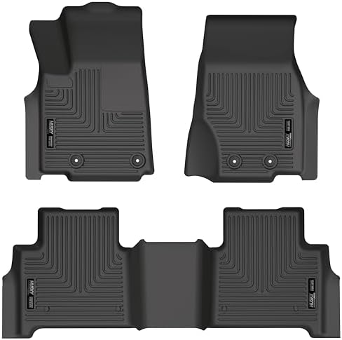 Husky Liners Weatherbeater Floor Mats | Fits 2022-2026 Jeep Grand Cherokee (Excludes 4XE) | Front & 2nd Row, 3-pc Black - 95411 by HuskyLiners%C2%AE