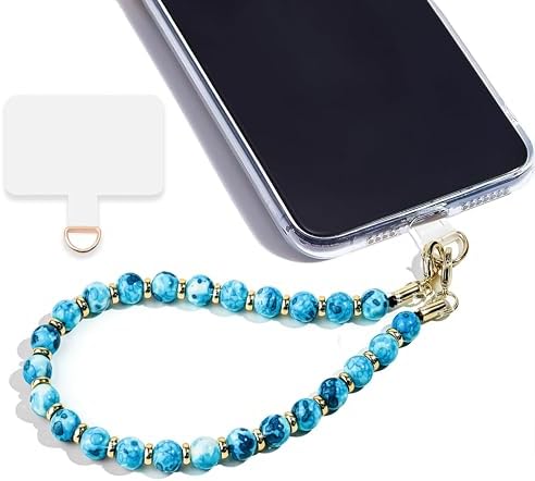 Marble Beaded Phone Wrist Strap for Women, Detachable Design by Lostars