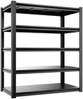 5-Tier 40”W X 20”D X 72”H Heavy Duty Garage Storage Shelves 2500LBS Basement Shelving Heavy Duty Adjustable Unit Rack Metal Rack(Black) by cynnda