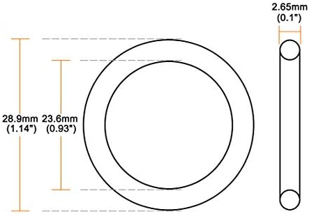 uxcell Nitrile Rubber O-Rings 28.9mm OD 23.6mm ID 2.65mm Width, Metric Sealing Gasket for Automotive Machine Plumbing, Pack of 10 - Image 3