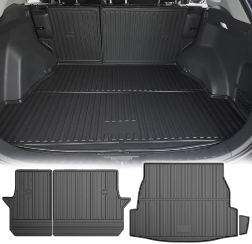 Cargo Liner Fit for Toyota RAV4 2019-2025 (Gas & Hybrid), TPE All Weather Trunk Mat with Seat Back Mats Custom Fit Cargo Mat Rear Seat Back Protectors Waterproof Cargo Area Protection by AOMSAZTO