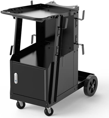 YESWELDER Welding Cart with Lockable Cabinet, Dual Cylinder Slots, 265 lb by YESWELDER