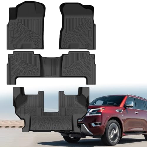 Mixsuper Floor mats for Nissan Armada/Infiniti QX80 2019-2024 (7 Seats) by Mixsuper