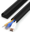 ZhiYo 34in Cord Hider for 2-4 Wall-Mounted TV Wires, 1.4" W x 0.7" H, Black by ZhiYo