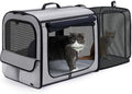 Dog Car Carrier Light Weight,Expandable,Foldable Dog Carrier, Gray by pecute