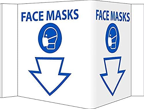 Face Masks Visi Sign, 6 X 9, Rigid Vinyl 3MM by NMC